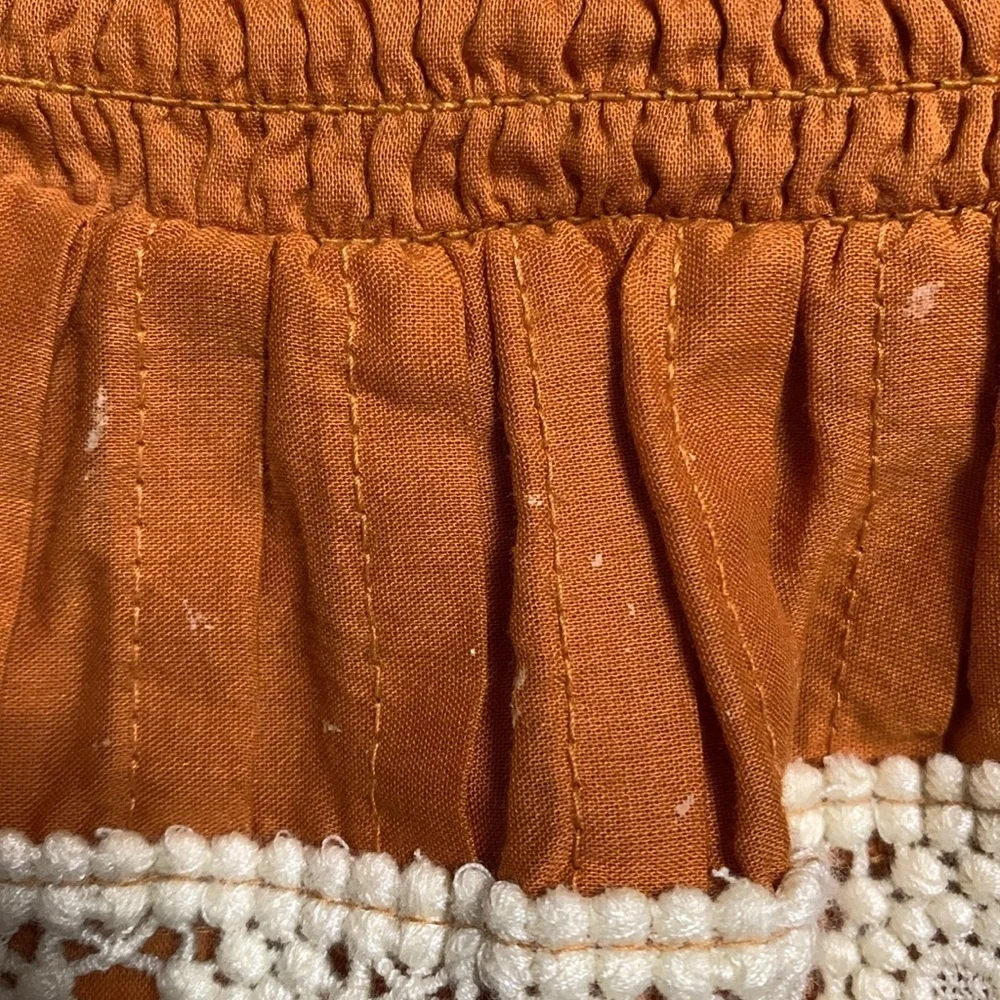 Anthropologie Women’s Embroidered Lace Tiered Mini Skirt X-Small Boho Western